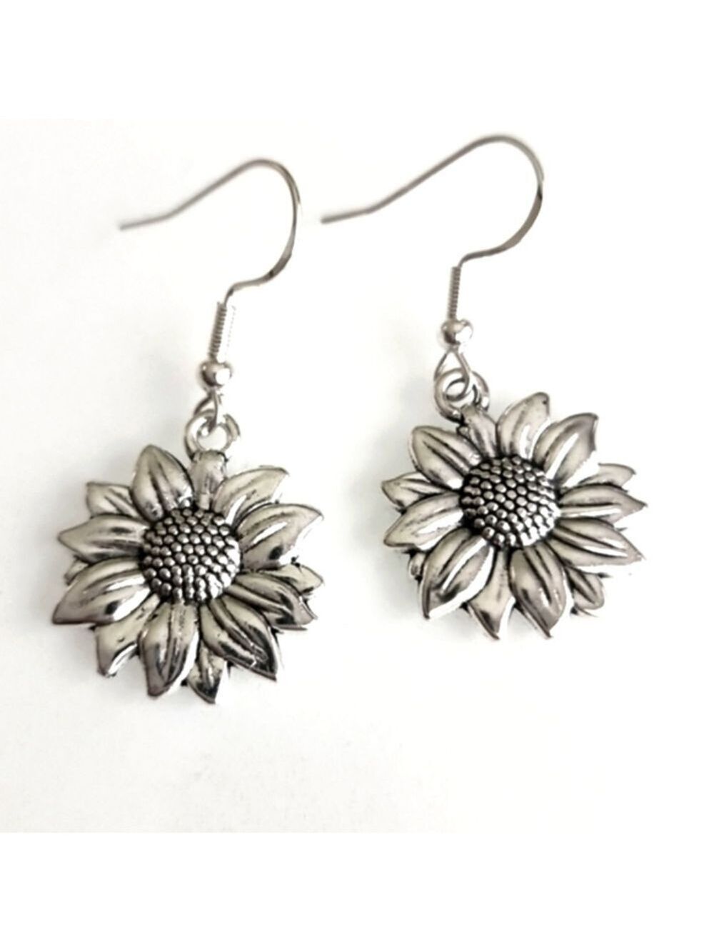 925 Sterling GENUINE STERLING POST Sunflower EARRINGS